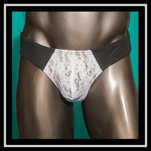 Mens Front Lace Thong Handmade